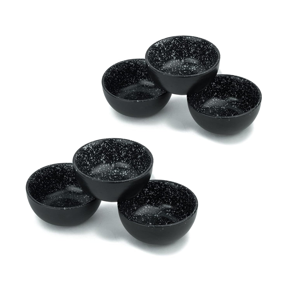 Ceramic Veg Bowls Set Of 6 For Dinner - 180ml Each, Black Speckle | Katori Set With Matte Finish - Porcelain Ceramic Bowls Set | Dessert Bowl Set