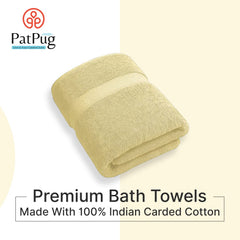 PatPug 100% Indian Ultra Soft Cotton 450 Gsm Bath Towel Large Bath Towel | Highly Absorbent Quick Drying Durable Towel For Men, Women & Kids (Sunray Yellow)