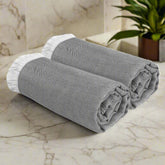 Heelium 100% Bamboo Bath Towel 800 Gsm | Ultra Soft & Lightweight Highly Absorbent & Fast Drying Turkish Bath Towel (Pack Of 2)- Dark Grey