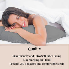 Pregnancy Pillow, Cotton Soft Maternity Pillow, Grey Color - 18 X 54 Inch | Pillow For Pregnant Women, Full Body Support, Removable Grey Cover With Microfiber Filling, Adjustable - Pack Of 1