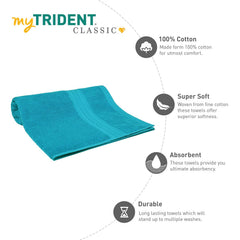 Mytrident Cotton Bath Towel 700 Gsm | For Men & Women Classic Towel 100% Cotton Bath Towel (Peacock Blue)
