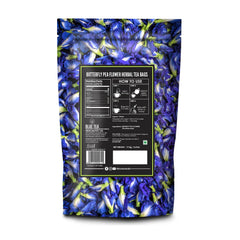 Blue Tea Butterfly Pea Flowers Herbal Tea - 30 Pyramid Tea Bags | Sun Dried Flower Antioxidant Tea - Caffeine Free, Detox Tea | No Added Colors, Aparajita - Shankhpushpi Zip Lock Pouch