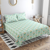 100% Microfiber Double Bedsheets Queen Size With 2 Pillow Covers | 90 X 100 Inches, Light Green | Durable & Long Lasting Fabric, Easy Hand & Machine Wash