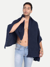 Hamelin The Ezra Waffle Weave Bath Towel 280 Gsm | Pure Cotton Lightweight & Water Absorbent | Softer Touch, Quick Dry Towels For Men | Ideal For Travel (Navy Blue)