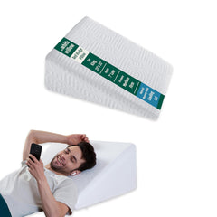 Bed Wedge Pillow For Sleeping, HR Foam Pillow - XL King Size, Low Height - 20 L X 20 W X 7 H Inch | Cooling Gel Memory Foam Pillow, Removable Pillow Cover, Leg Elevation, Eco-Friendly