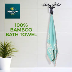 Mellow 100% Bamboo Large Bath Towel 245 Gsm | For Women & Men | Ultra Soft, Premium Absorbent, Lightweight, Quick Dry Towel (Luminous Jade) 250 Tc