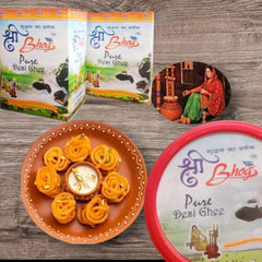 Premium Desi Ghee By Shree Bhog | Great Source Of Essential Nutrients Desi Ghee Perfect For Strong Bones | (1 Litre) 33.8 Ounce | Jar Pack