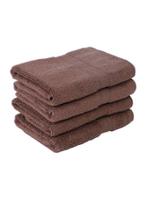 Bianca Ultra Soft Zero Twist 100% Cotton Towel Hand Towel 480 Gsm | Super Absorbent, Fluffy, Aerocore Organic Technology - For Men, Women, Gym, Kitchen (Chocolate)- Pack Of 4