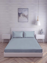 King Size Flat Double Bedsheet Set With 2 Matching Pillow Covers (108 X 108 Inches, Slate Blue) | Best For Festival Gifting, Housewarming, Anniversary Gifts Friends Family Gifting