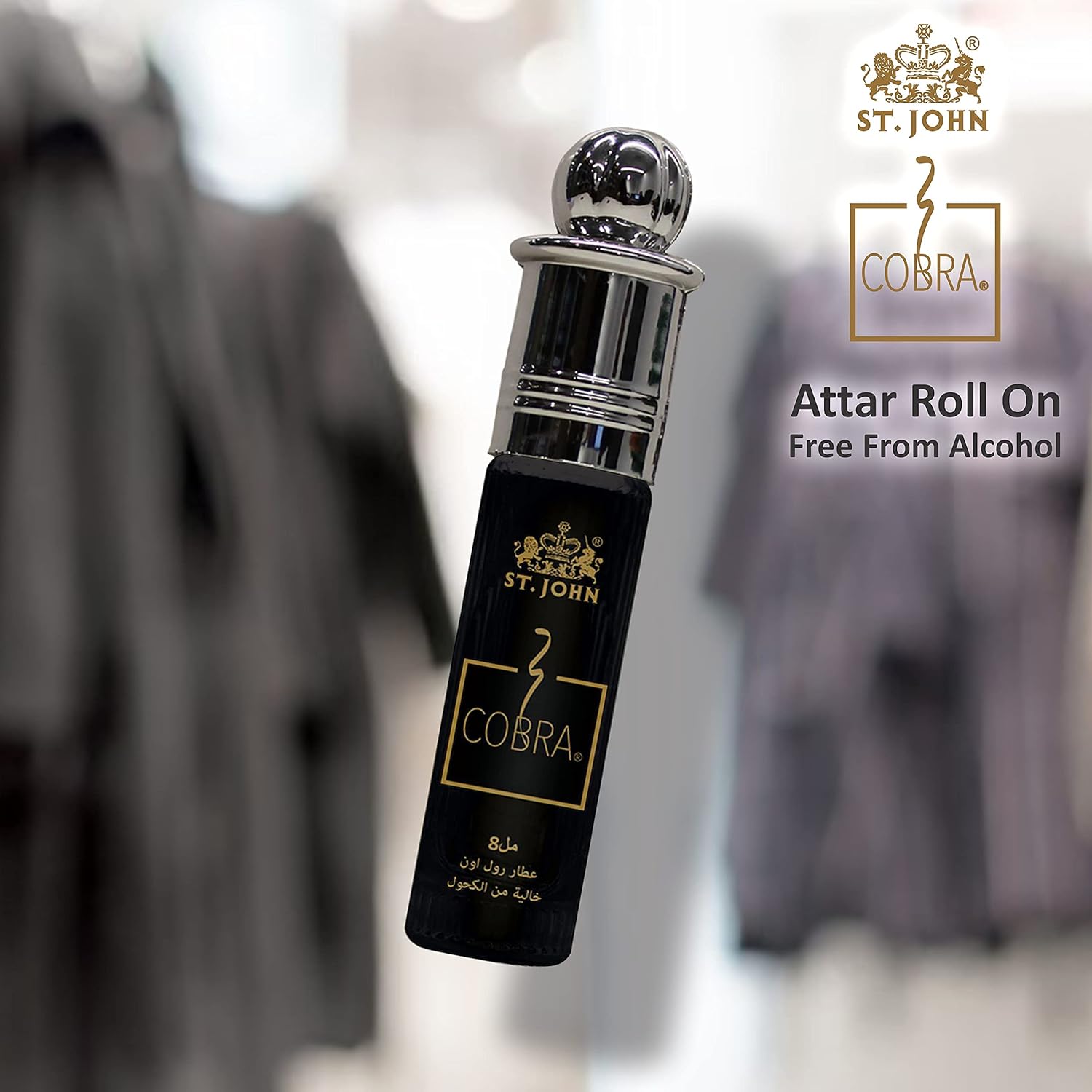 St. John Cobra 16ml 0.5 Fl.oz. Attar Roll On Pack Of 2 | Perfect Gift For Men & Women | Long Lasting St. John Cobra 16ml 0.5 Fl.oz. Attar Roll On Pack Of 2 | Perfect Gift For Men & Women | Long Lasting