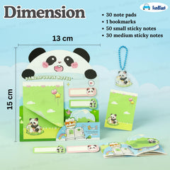 Panda Sticky Notes - 30 Small Sticky, 30 Medium Sticky | Stationery Gift For Student - Green