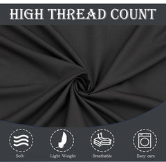 Solid Single Bedsheet With 1 Pillow Cover 60 X 90 Inches, Black | Comfortable & Durable | Elegant Printed Bedding Set For Daily Use