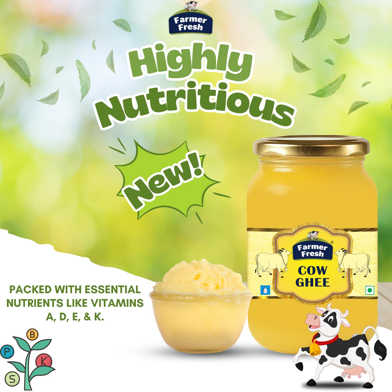Pure Premium Cow Ghee By Farmer Fresh | Highly Nutritious Rich Flavor For Cooking & Ayurvedic Benefits Pure Desi Ghee | (1 Litr) 33.8 Ounce | Jar Pack Pure Premium Cow Ghee By Farmer Fresh | Highly Nutritious Rich Flavor For Cooking & Ayurvedic Benefits Pure Desi Ghee | (1 Litr) 33.8 Ounce | Jar Pack
