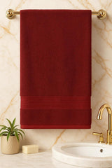 Bombay Dyeing Towel 100% Cotton Tulip Bath Turkish Towel 500 Gsm | Super Soft & Ultra Absorbent | Hand Washable & Machine Washable (Burgundy)