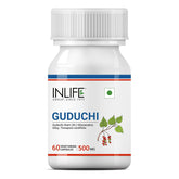 Inlife Guduchi Capsules 500mg Giloy Supplement, Stem Extract, Supports Immune Health Ayurveda | 60 Vegetarian Capsules 100gm 0.2lbs