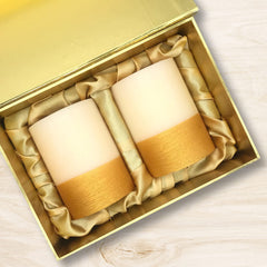 GOLD FINISH FRAGRANCE CANDLES 4 INCH DECOR CANDLES | BURNING TIME 60 HOURS