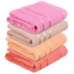 Kuber Industries 144 Tc Cotton Face Towel 200 Gsm | Towel For Face Wash & For Gym, Travel Lining Design | Pack Of 4