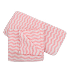 Homecloud Ultra Soft 300 Gsm Bath Towel Set | 3x Softer Than Cotton Towels Ziczac Pink | Highly Absorbent & Ultra Fast Dry | Set Of 2 (1 Bath + 1 Face Towel)