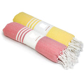 Rosslyn Bath/Beach Towel 700 Gsm | Ultra Soft, Absorbent & Quick Dry Bath Towel (Yellow & Red) - 2 Pcs