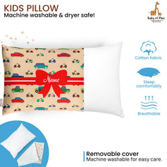 Personalized Pillow For Kids, Super Soft Cotton Kids Cushion - 12 X 18 Inches | Custom Name, For 5 Years Old Kids, Adorable Prints | For Head, Neck Support Baby Pillow - Pillow 03