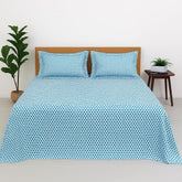 Double Bedsheet For King Size With 2 Pillow Covers - 102 X 108 Inches, Sky Blue | Soft, Breathable & Skin-Friendly Bedding For Daily Use