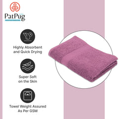 PatPug 100% Indian Ultra Soft Cotton Towel 380 Gsm | Highly Absorbent, Fade Resistant Large Bath Towel (Wine Red)