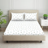 Breathable Pure Cotton King Size Bedsheet With 2 Pillow Covers - 72 X 78 Inches, White | Elastic Fitted Bedsheet | Durable Bedsheets For Everyday Comfort
