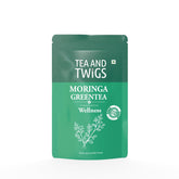 Tea And Twigs Moringa Green Tea - 50gm, 1.7 Ounce, 25 Pyramid Teabags | Wellness Boost, Superfood Medicinal Tea - Caffeine Free