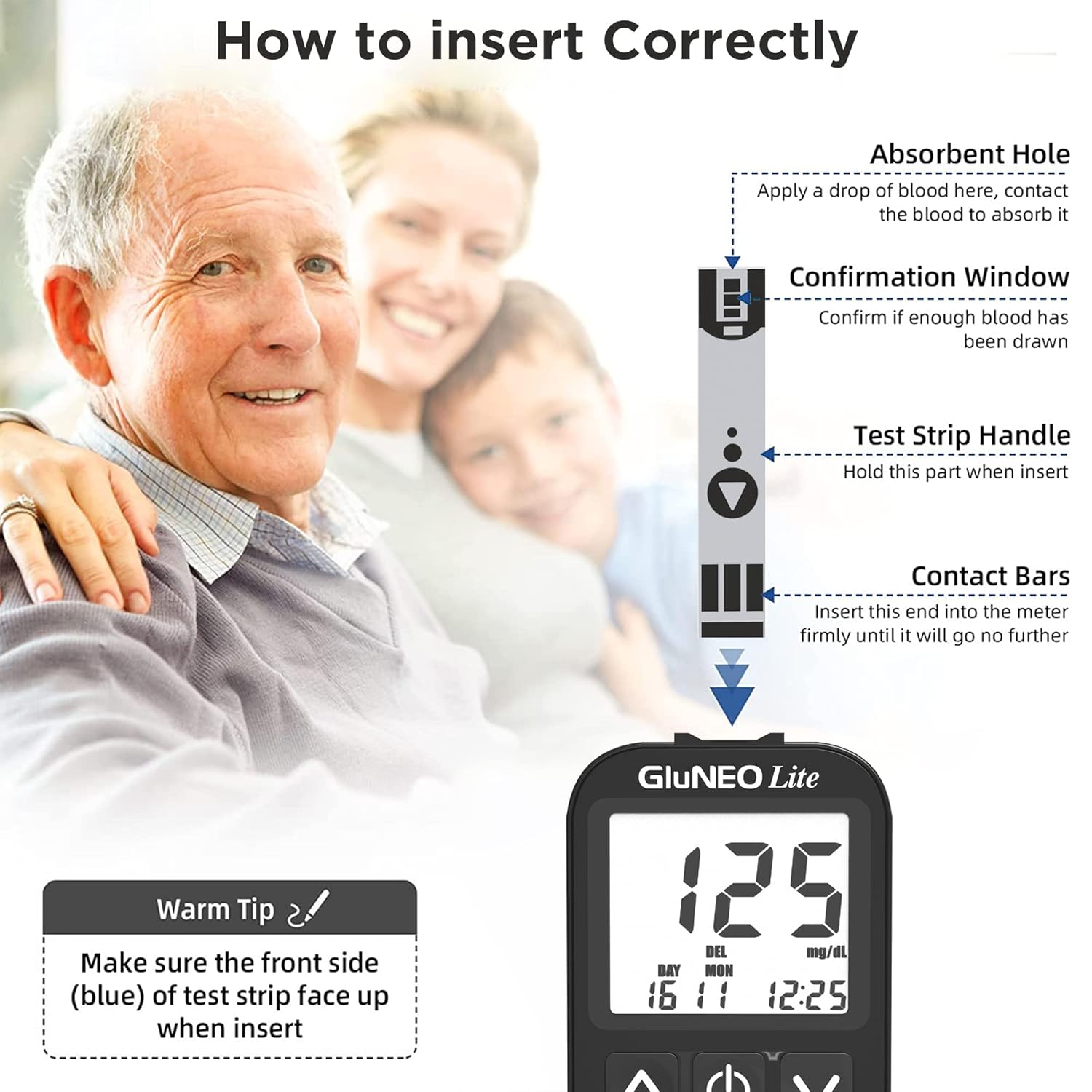 K-Life Gluneo Lite Blood Glucose Sugar Testing Strips + Glucose Test Meter - 50 Strips K-Life Gluneo Lite Blood Glucose Sugar Testing Strips + Glucose Test Meter - 50 Strips