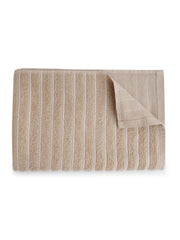 Welspun 100% Cotton Large 250 Gsm Dobby Solid 2-In-1 Bath Towel (Beige)