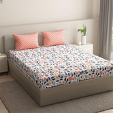1 Double Bedsheet With 2 Matching Pillow Covers 72 X 48 Inches, Multicolor | 200 Thread Count Durable & Long Lasting | All Around Elastic Fitted Sheet