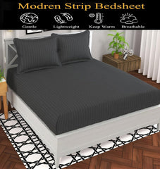 Cotton Double Bedsheet With 2 Pillow Cover - 90 X 90 Inches, Grey | Suitable For All Seasons & Easy To Wash | Bedding Set For Daily Use