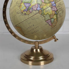 Antique Home Decor World Map Pastel Yellow Globe For Students & Kids, Show Piece | Globe For Geography, Office Table & Home Decor, Diameter - 8 Inch, Pack Of 1