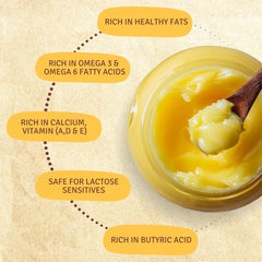 Natural Premium Cow'S Desi Gir Sahiwal Ghee By Just Organik | Rich In Nutrients Flavor Sahiwal Cow Ghee For Digestive Health | (500ml) 16.9 Ounce | Jar Pack