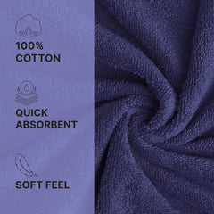 Welspun 100% Cotton Quik Dry Bath Towel 380 Gsm | High Absorbency Super Soft, Fast Drying Bath Towels Large Size (Dark Blue)