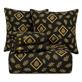 Bedding Set With 1 Pc Bedsheet, 2 Pc Cushion With Zip, 2 Pc Pillow Covers | 90 X 100 Inches, Black & Beige - Soft, Breathable, & Lightweight For All-Season Comfort