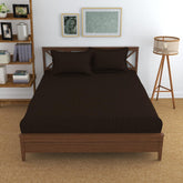 Cotton Double Bedsheet With 2 Pillow Cover - 90 X 90 Inches, Brown | Suitable For All Seasons & Easy To Wash | Bedding Set For Daily Use