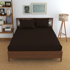 Cotton Double Bedsheet With 2 Pillow Cover - 90 X 90 Inches, Brown | Suitable For All Seasons & Easy To Wash | Bedding Set For Daily Use