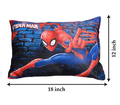 Marvel Spiderman Print Kid's Pillow, Soft Cushion Pillow Filler - 12 X 18 Inch | Sleeping Pillow Filler For Kids | Polyester Kids Pillow For Sleeping & Travel, Navy Blue, Multipurpose Use