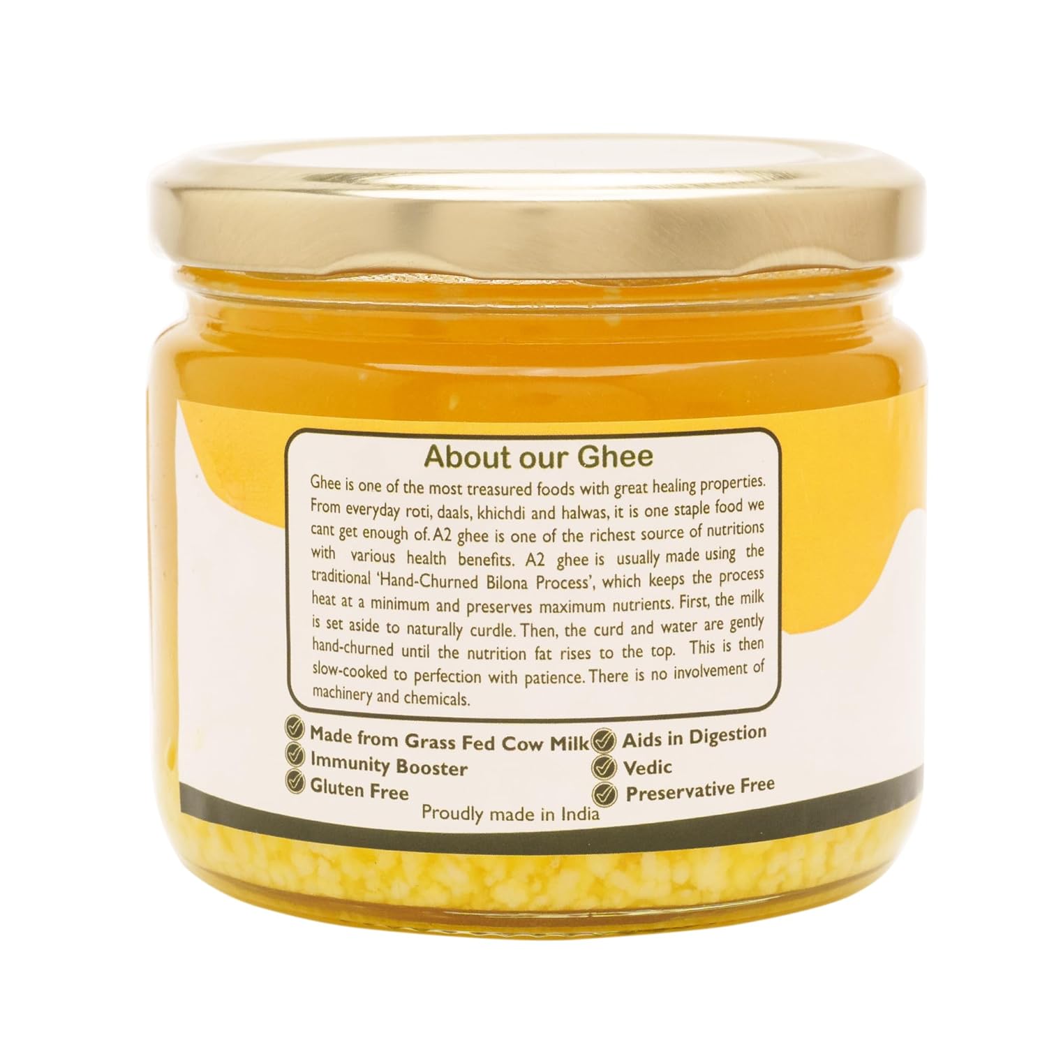 Premium A2 Gir Cow Ghee By Gouveda | Vedic Hand Churned Bilona Method Desi Gir Cow Ghee Perfect For Puja | (300ml) 10.1 Ounce | Jar Pack Premium A2 Gir Cow Ghee By Gouveda | Vedic Hand Churned Bilona Method Desi Gir Cow Ghee Perfect For Puja | (300ml) 10.1 Ounce | Jar Pack