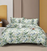 Bedsheet For Queen Size With 2 Pillow Covers - 60 X 78 Inches, Green & White | Soft & Skin-Friendly Fabric | All Around Elastic Fitted Bedsheet