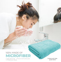 Black Gold The Finer Touch Oversized Microfiber Bath Towel 650 Gsm | Soft Quick-Dry Microfiber Towel Lightweight, Absorbent & Travel-Friendly (Green Blue)
