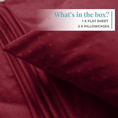 Printed Cotton Bedsheet For Double Bed With 2 Pillow Covers - 108x108 Inches, Maroon | Ideal For Guest Houses, & Daily Home Use King Size Bed Sheet