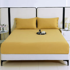 Soft Bedsheet For King Size Bed With 2 Matching Pillow Cover | 98 X 106 Inches, Mustard | Skin-Friendly Touch & Lasting Comfort - Soft & Breathable