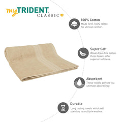 Mytrident Cotton Bath Towel 900 Gsm | For Men & Women Classic Towel 100% Cotton Bath Towel (Bleached Sand)
