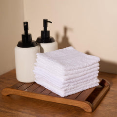 Kopa By Bianca 100% Cotton Soft Terry Face Towel 400 Gsm (White) -Pack Of 8