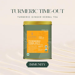 Luxmi Estates Turmeric Timeout Spice Herbal Tea - 100gm, 3.5 Ounce, 50 Cups | USDA Certified Organic Herbal Tea - Caffeine Free Herbal Tea | Made With Turmeric, Ginger, Cardamom, Black Pepper