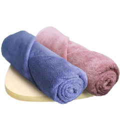 Heelium Bamboo Bath Towel 600 Gsm | Ultra Absorbent | 3x Softer Than Cotton Towels | Pack Of 2 - Peach, Iris