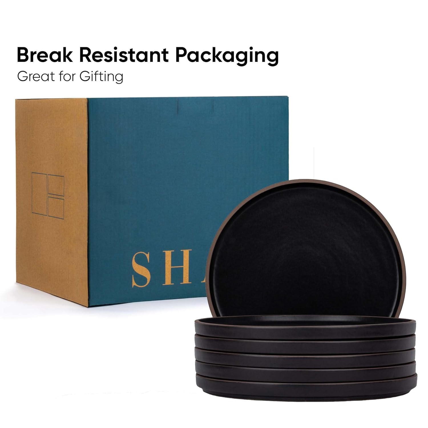 Ceramic Dinner Plates Set Of 6 Pieces, Black | Ceramic Plates Set With Matte Finish - Premium Stoneware | Ceramic Dinner Plates - Japandi Dinner Plates Ceramic Dinner Plates Set Of 6 Pieces, Black | Ceramic Plates Set With Matte Finish - Premium Stoneware | Ceramic Dinner Plates - Japandi Dinner Plates