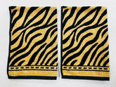 Bombay Dyeing Velour Tiger Printed 100% Cotton Super Soft Hand Towels 300 Gsm (Beige) - 2 Pcs